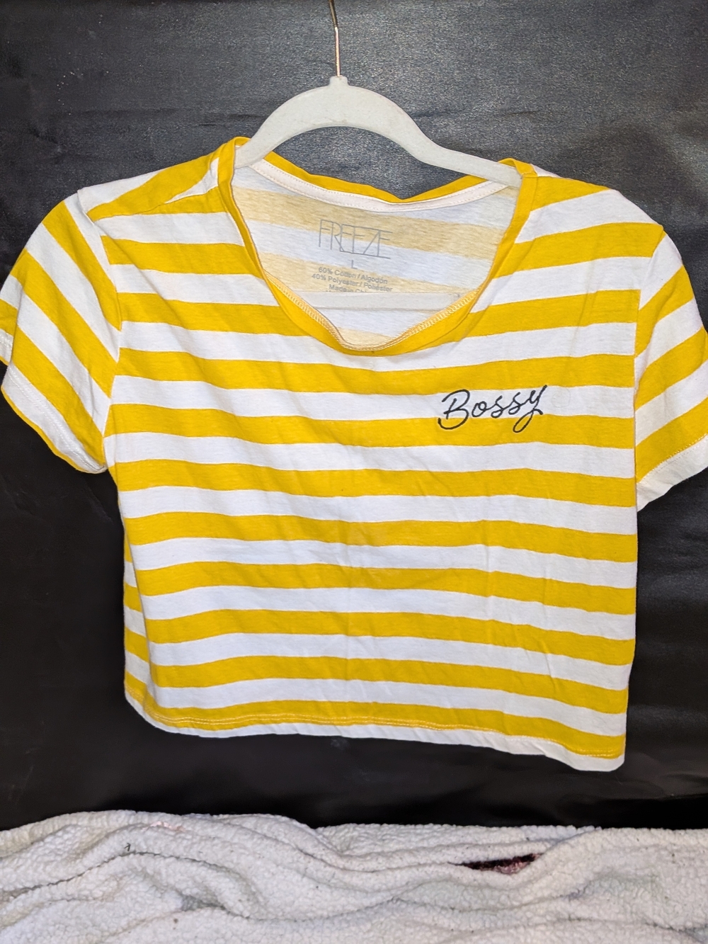 Freeze Yellow & White Striped 'Bossy' Tee